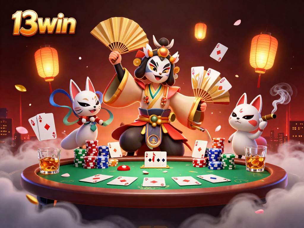 Experience the thrill of poker with 13win’s vibrant characters and dynamic casino elements.