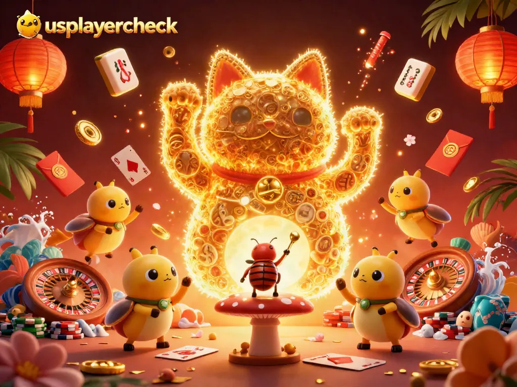 Experience thrilling gameplay with usplayercheck at a vibrant animated online casino scene.