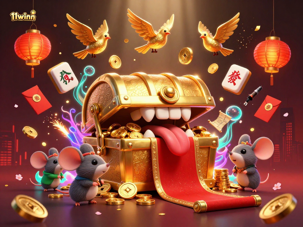 Join the excitement at 11winn, where adventure mice encounter a treasure chest filled with riches.