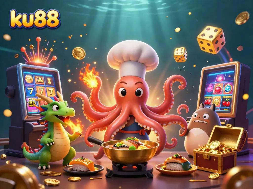 Experience the thrill of ku88 with an engaging casino scene featuring vibrant characters and dynamic elements.