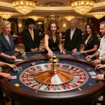 Players engaging in a thrilling roulette game at CM88 casino, focusing on the dynamic gameplay and vibrant atmosphere.