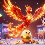 Experience the vibrant world of Tg88 with dynamic characters and casino elements in this engaging 3D illustration.