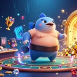 Engage with the vibrant vsbet1 underwater casino experience featuring characters like fugu and catfish surrounded by treasures.