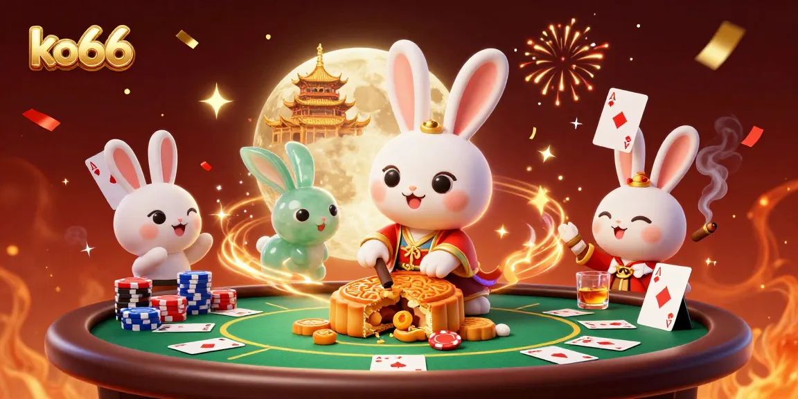 Experience thrilling action at ko66 with the moon rabbit celebrating poker wins amidst dynamic casino elements.
