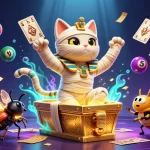 Experience thrilling gaming at bl555 with a lively mummy cat and lottery elements.