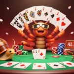 Experience thrilling poker action at 11WIN with a vibrant millipede dealer and chip-stacking snail.