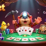 Hubet offers thrilling gaming experiences, highlighted by a cartoon treasure hunter and poker elements.