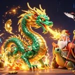 Engage in exciting gameplay with sunwin, featuring a jade dragon and vibrant casino elements.