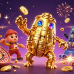 Experience thrilling gaming with the 88xx tải app featuring vibrant casino elements and a golden golem.